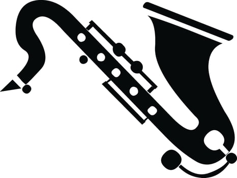 Stylish saxophone music instrument. vector