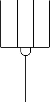 Black line art illustration of a rake icon. vector