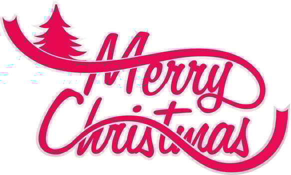 Merry christmas lettering design. vector
