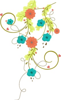 Illustration of colorful flowers. vector