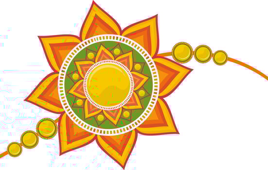 Floral Rakhi design for Raksha Bandhan. vector