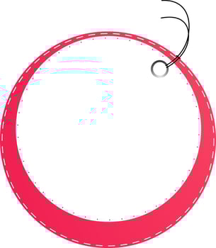 Red round tags on a white background. vector