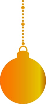 Hanging christmas ball with chain. vector