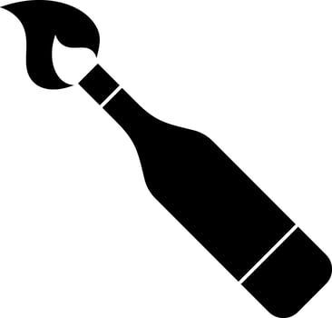 Black and white molotov cocktail. vector