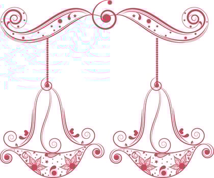Floral design of scales in libra of zodiac sign. vector