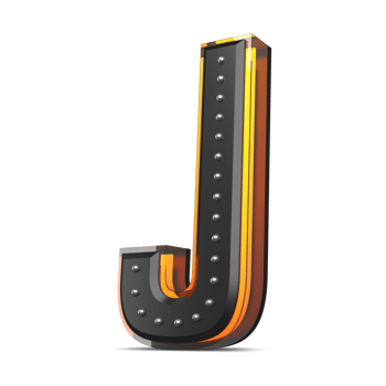3D alphabet with pin decoration and neon light effect, 3d rendering png