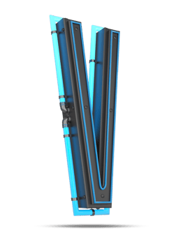3D Alphabet with blue neon light effect, 3d rendering png