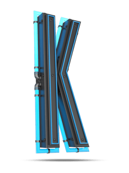 3D Alphabet with blue neon light effect, 3d rendering png
