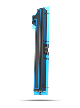 3D Number with blue neon light effect, 3d rendering png