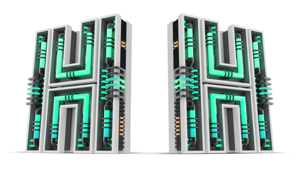 3D Alphabet with green neon light effect, 3d rendering png