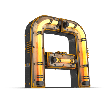 3D wooden alphabet with neon light effect, 3d rendering png