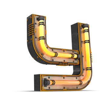 3D wooden alphabet with neon light effect, 3d rendering png
