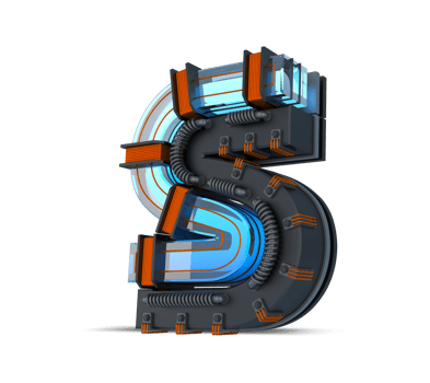 3D Alphabet blue neon light with Copper wire, 3d rendering png