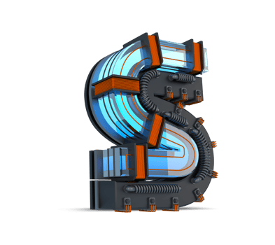 3D Alphabet blue neon light with Copper wire, 3d rendering png