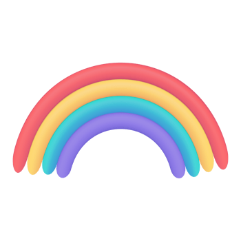 3D weather forecast icons clear sky after rain Beautiful rainbow. 3D illustration. png