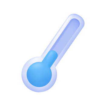 3D cool icon Temperature gauge tells the coolness of the weather at night. 3D illustration png