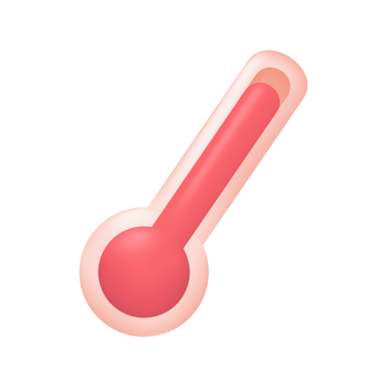 3D heat icon Thermometer indicating the heat of the weather during a sunny day. 3d illustration png