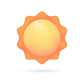 3D weather forecast icons Summer sun with bright sunlight Hot weather. 3d illustration. vector