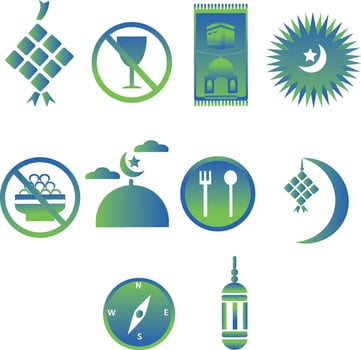 ramadan arabic islamic celebration icon silhouette style icon vector