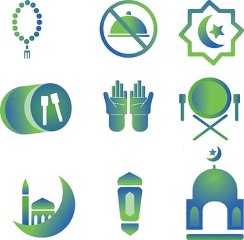 ramadan arabic islamic celebration icon silhouette style icon vector