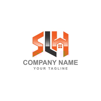 SH initial letters elegant logo, Initial Letter SH Logo Template Design Real Estate. vector