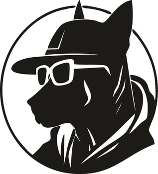 Cool dog in sunglasses clipart vector