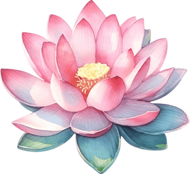 Lotus Flower Watercolor Illustration. png