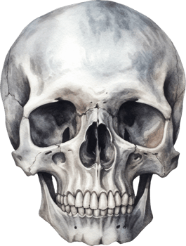 Skull Watercolor Illustration. png