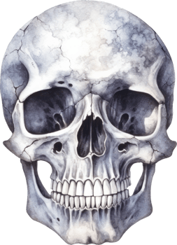 Skull Watercolor Illustration. png