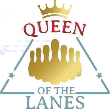 Queen of the lanes. Funny concept design Bowling Pin with the gold crown for a T-Shirt greeting card or poster Background Vector Illustration.