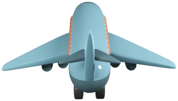 3D model of an airplane children's toy on transparent background png
