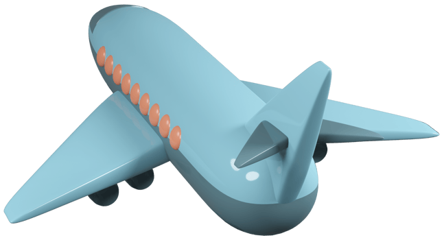 3D model of an airplane children's toy on transparent background png