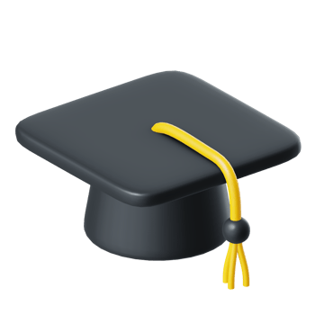 Graduation cap icon 3D illustration png