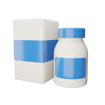 Medicine bottle icon with box on side png