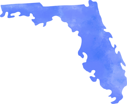 watercolor painting of florida state map. png
