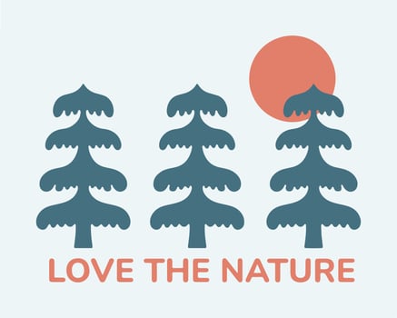 Simply vector of love the nature design for badge, sticker, t shirt design, etc