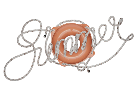 summer typography with 3d rope design png