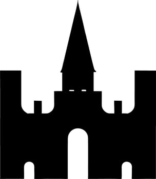 black castle icon vector