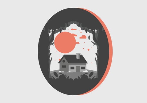Colorful flat illustration of a simple house vector