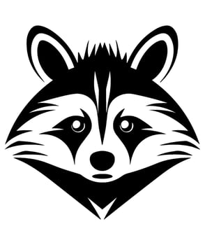 raccoon cute cartoon isolated vector glyph