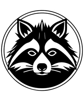 raccoon cute cartoon isolated vector glyph