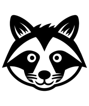 raccoon cute cartoon isolated vector glyph