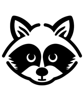 raccoon cute cartoon isolated vector glyph