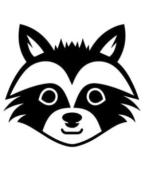 raccoon cute cartoon isolated vector glyph