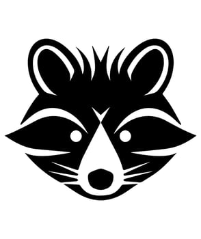 raccoon cute cartoon isolated vector glyph