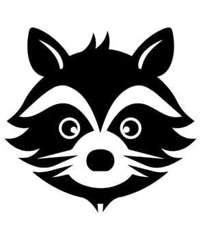 raccoon cute cartoon isolated vector glyph