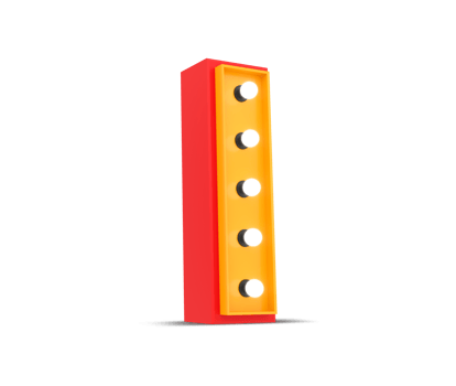 3d alphabet Broadway style with light bulb, 3d rendering png