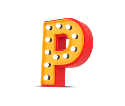 3d alphabet Broadway style with light bulb, 3d rendering png