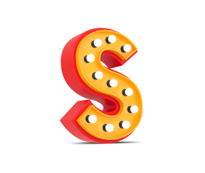3d alphabet Broadway style with light bulb, 3d rendering png