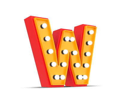 3d alphabet Broadway style with light bulb, 3d rendering png